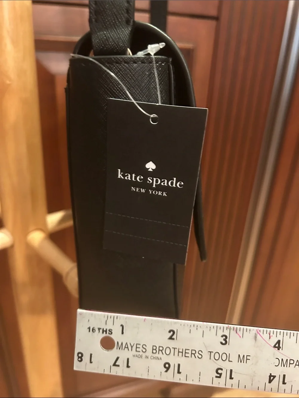 kate spade Black Saffiano Leather Flap Crossbody